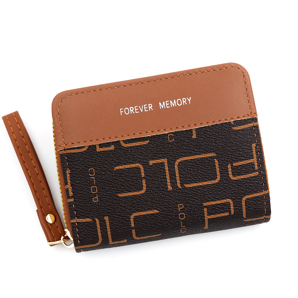 Cartera corta para mujer de nuevo estilo, costura de moda, pu, monedero multifuncional, bolso de tarjeta, fabricante de embrague, venta al por mayor