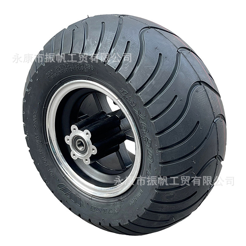Electric Harley Scooter 13inch Widened Vacuum Tire 6inch Front Disc Brake Aluminum Wheel Hub 13X6.50-6 Road Tire
