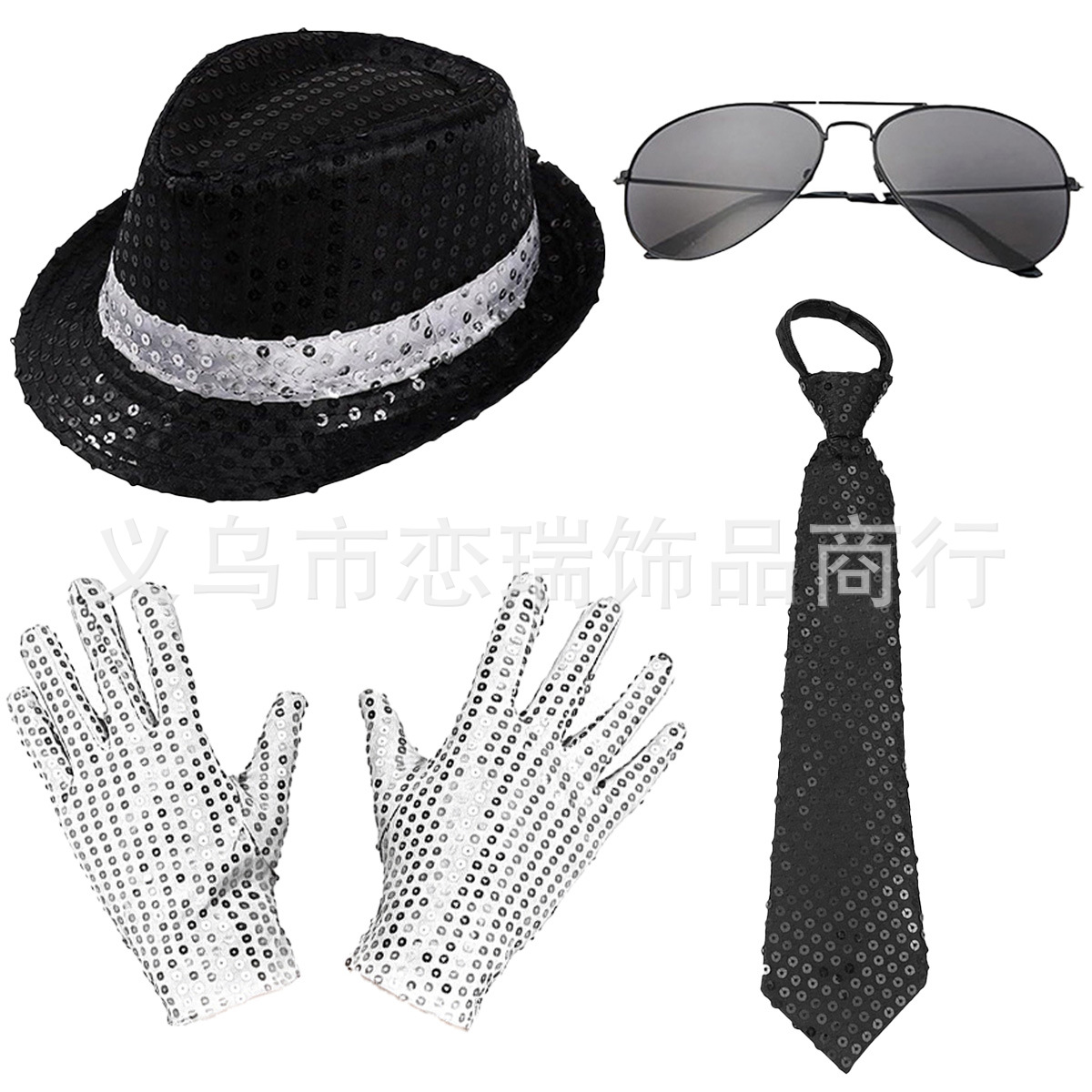 70s DISCO espectáculo accesorios esquinilla sombrero corbata guantes cinturón hombre conjunto Xiaoyin TEMU en stock