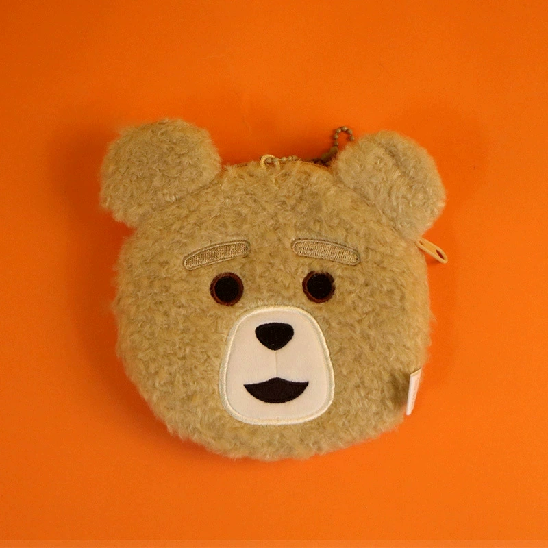 Портмоне для монет с плюшевым мишкой, держатель для карт Moji Bear Little Bear, портативная сумка для губной помады, милый кулон, сумка для ключей с грубым ртом и медведем