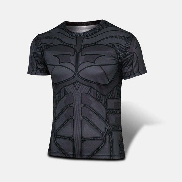 メーカー3dデジタルプリントスーパーマン半袖アメリカ隊長運動レオタード速乾フィットネス弾力tシャツ|undefined