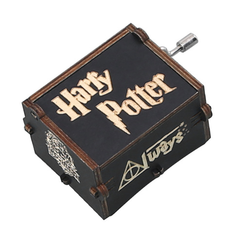 Wooden Music Box Creative Hand-Crank Classic Harry Color-Painted Carved Christmas Birthday Couple's Music Box Gift