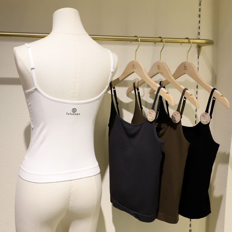 2025 Early Spring Lulu Same Style Coconut Oil Moisturizing Large Backless Bottoming Intimates with Integrated Fixed Cup Design