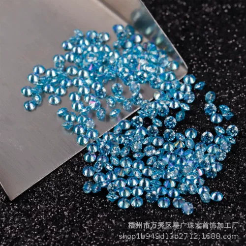 In-Stock Round Blue Eight-Arrow Eight-Heart Moissanite Gemstone Jewelry Inlay Accessory Stones Direct from Manufacturer Loose Stones
