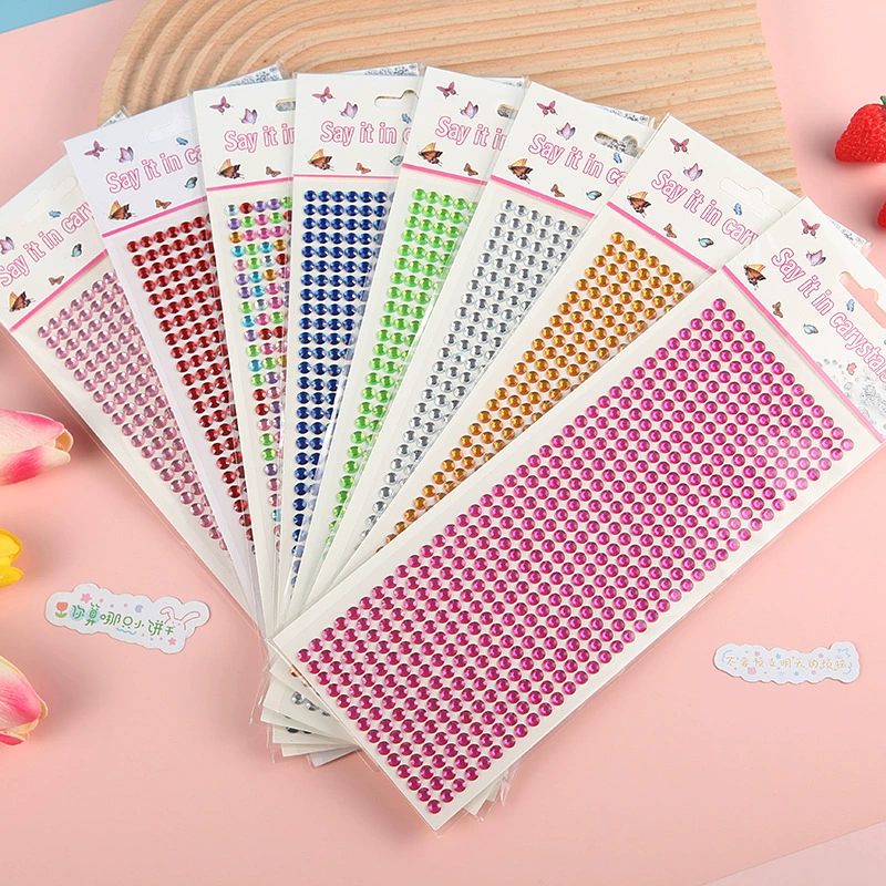 Детские цветные алмазные наклейки ручной работы Акриловые Алмазные наклейки 6 мм блестящие бриллианты DIY декоративные наклейки ювелирные игрушки