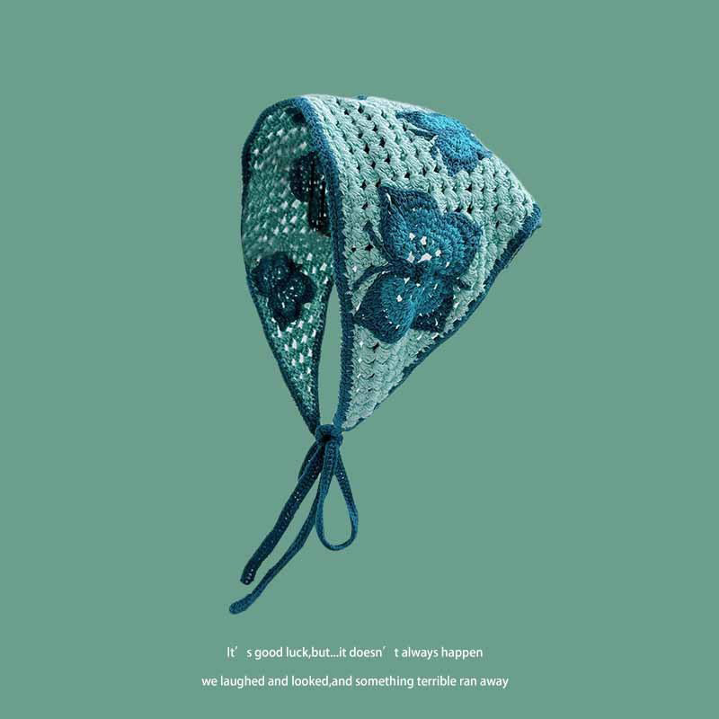 Toalla triangular hueca de punto transfronterizo Estilo pastoral retro francés Turbante fotográfico Turbante personalizado Tendencia