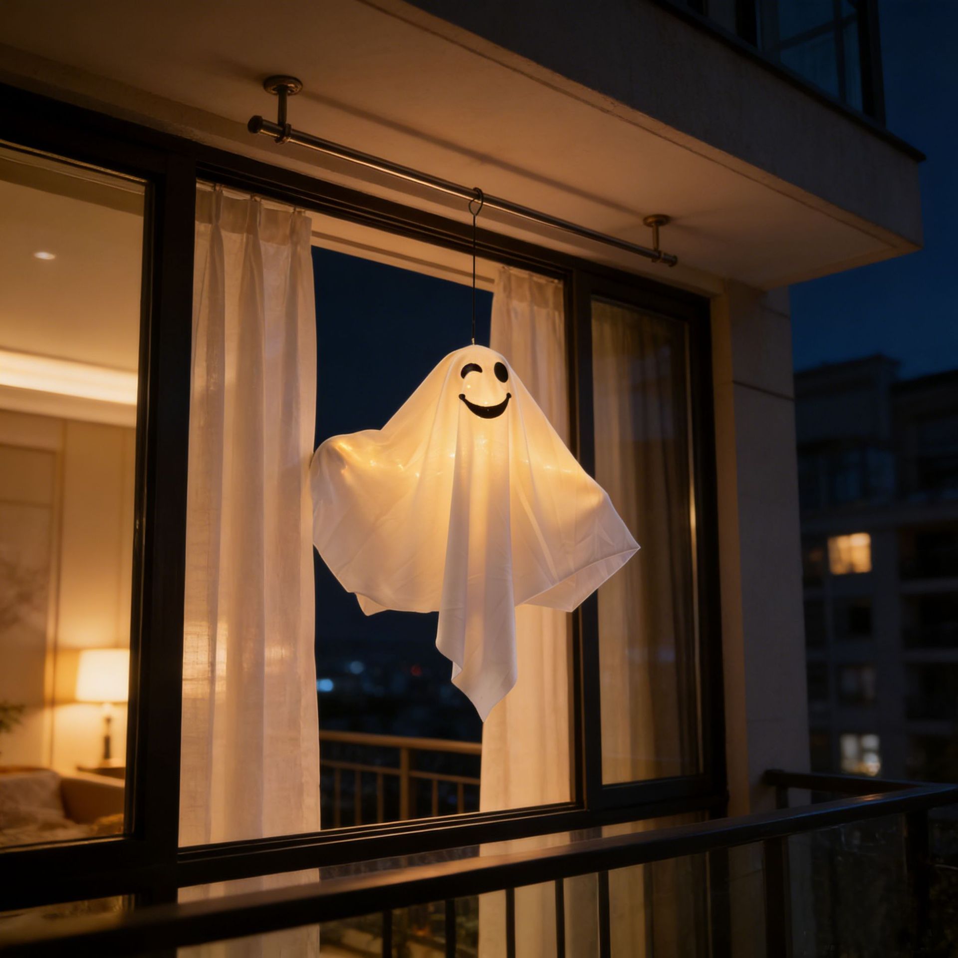 Transfronterizo Halloween LED iluminado fantasma decoración colgante fantasma chandelier horror patio props de Halloween