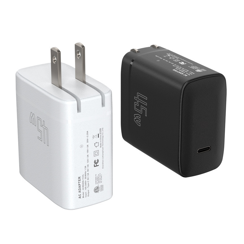 窒化ガリウム PD45W 充電器折りたたみプラグ 3 C、ETL、CE、UKCA 認証中国、米国、ヨーロッパ、英国の高速充電|undefined