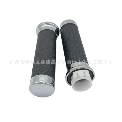 Suitable for Tianma 400Steedvt600 Vt750 Magana 250 Shidu Handle Glue Cross-Border Factory Direct Supply (Motorcycle Handle Cover) - black-double-hole-core