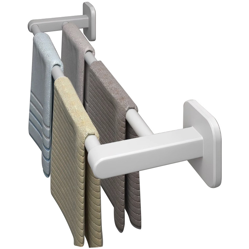 Toallero ponche libre baño doble barra colgante de pared Barra de Toalla baño sola barra de almacenamiento de rack inodoro estante de inodoro