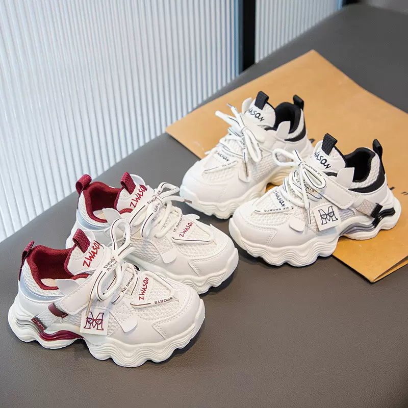 儿童运动鞋2025春秋男童休闲板鞋高帮女童面包鞋运动宝宝老爹鞋