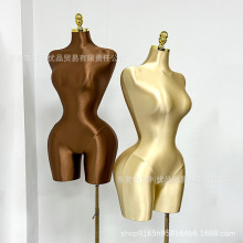 金色欧美大码女装半身模特大胸大屁股服装陈列展示道具假人模特头