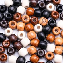 大孔圆珠天然枫木木珠子散批 diy饰品配件实木染色手串串珠束口珠