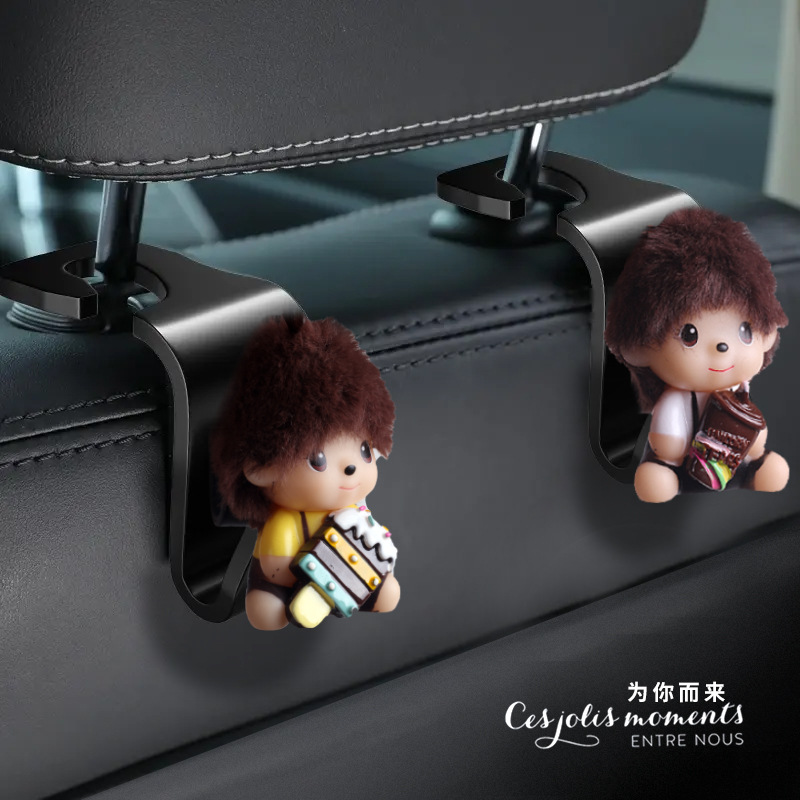 Monqiqi gancho para coche asiento trasero gancho para coche multifuncional gancho de almacenamiento trasero lindo almacenamiento en coche