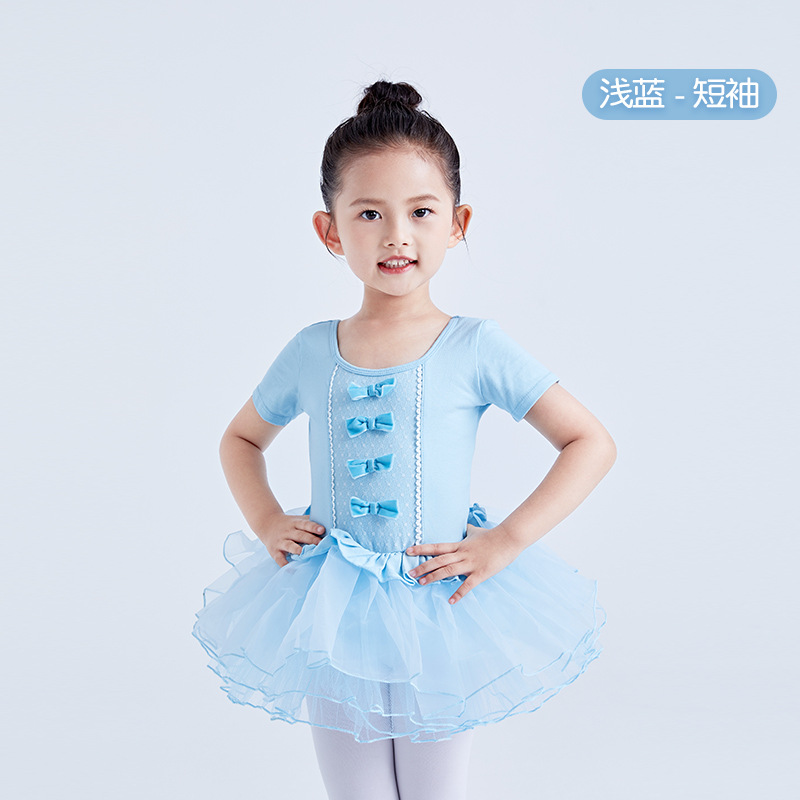 Ropa de rendimiento de disfraces de baile para niños ropa de práctica de mariposa de manga corta de verano para niñas princesa vestido de gasa de estilo coreano