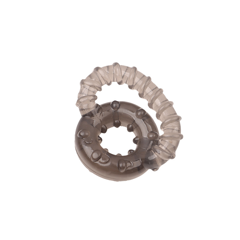 TPE Locking Penis Ring with Double Lock and Textured Spikes for Delay — detail image 5
