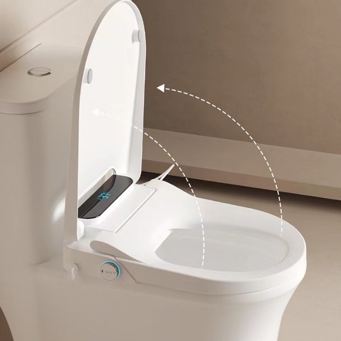 Cubierta de inodoro inteligente de tipo pequeño tipo corto con asiento de calefacción de cubierta volante automática tipo VU / cubierta de inodoro cuadrada