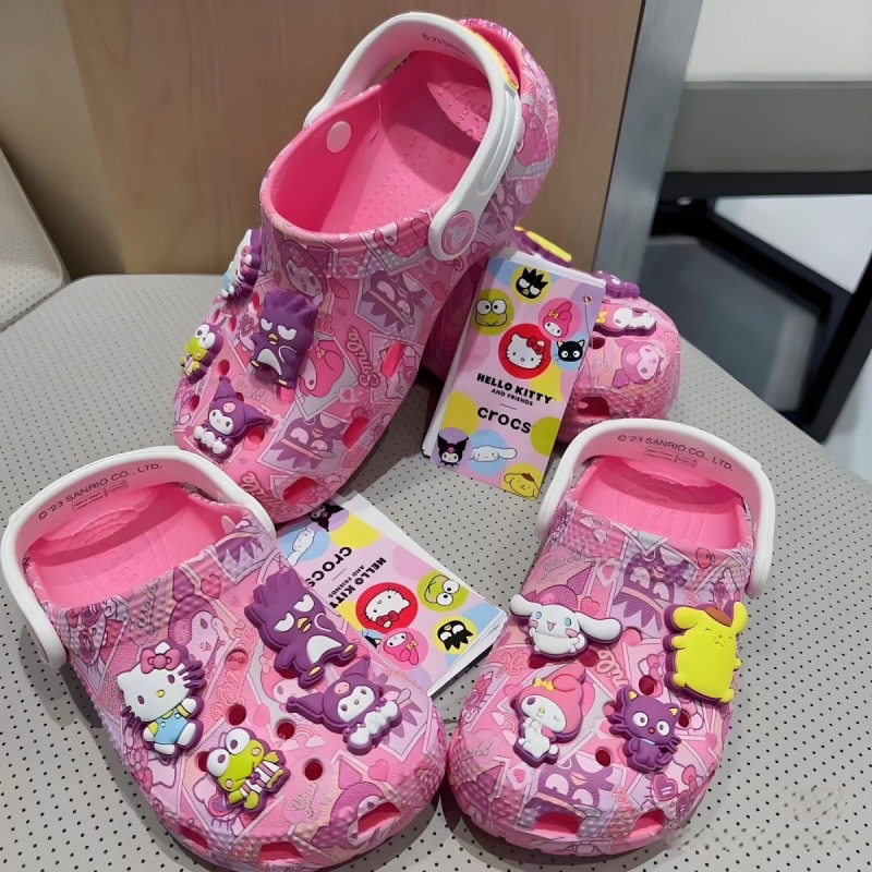 Cross2025 “Sanrio” Children's Cartoon Clogs for Older Kids, Sandals with Platform Soles