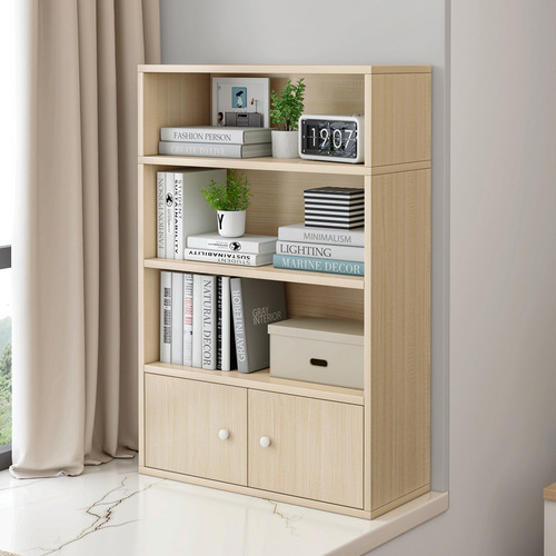 Bookshelf simple floor-to-ceiling bay window small bookcase storage locker combination balcony simple household multi-layer storage