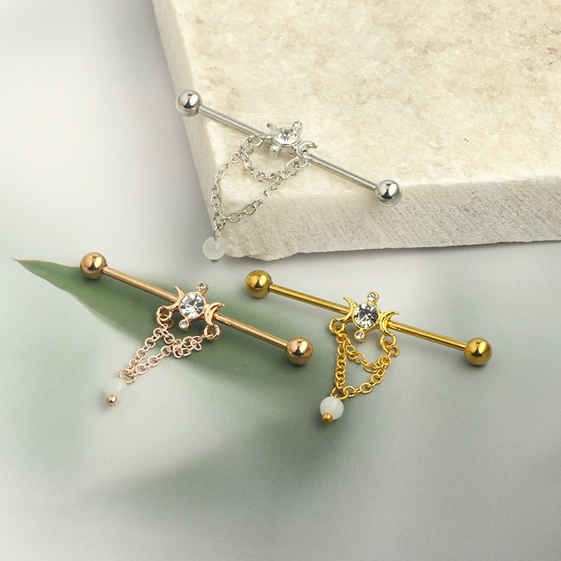 Pointed titanium steel lip stud product view