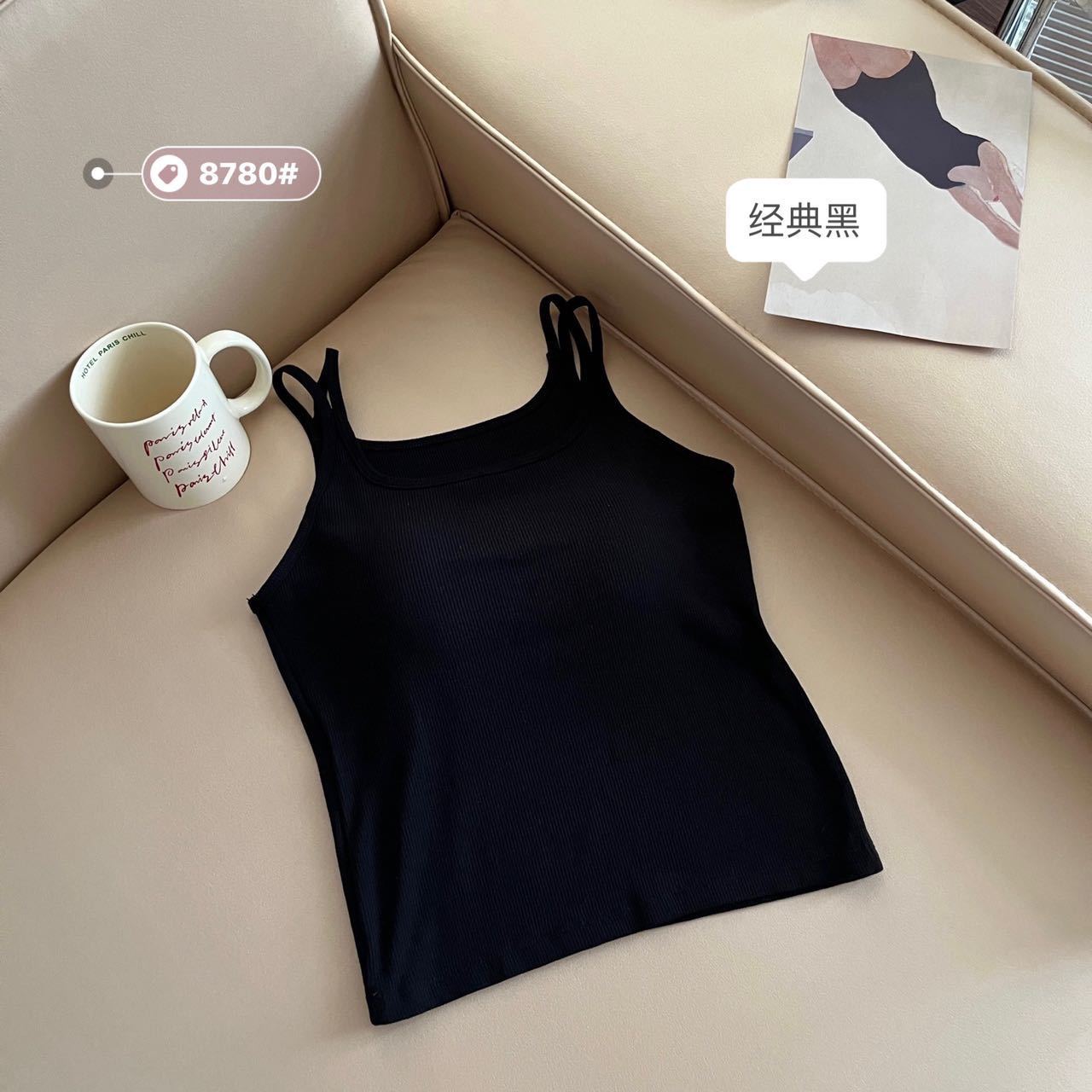 Camisola con espalda roscada hermosa mujer verano sujetador de copa fija ropa interior de una pieza chaleco de fondo de todo fósforo