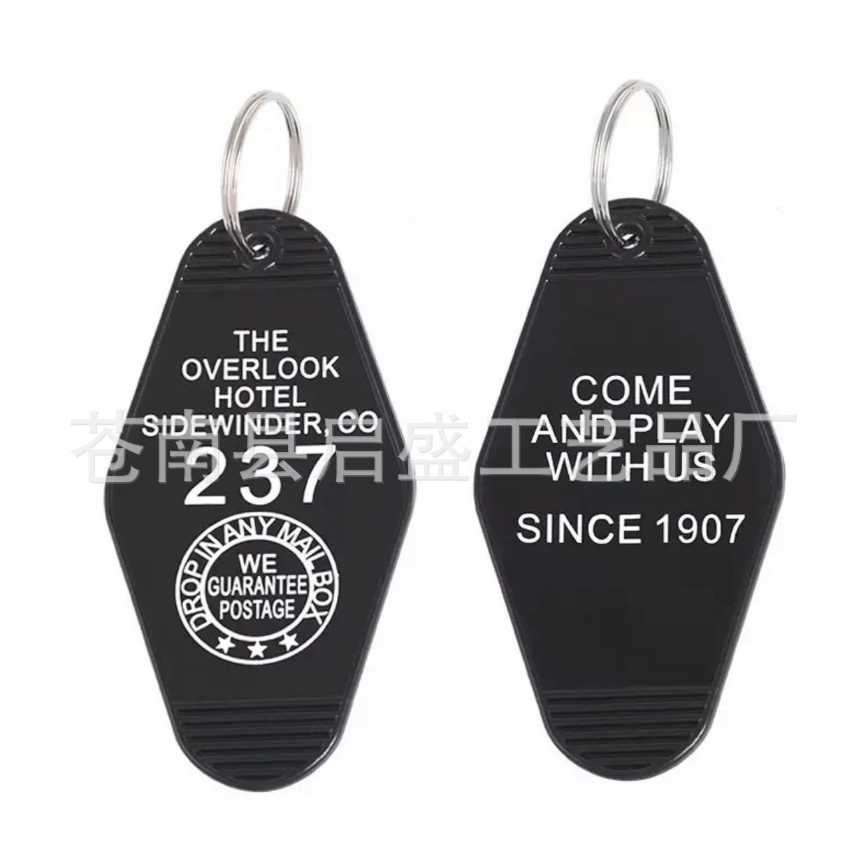 design plastic keychain for hotel for keys