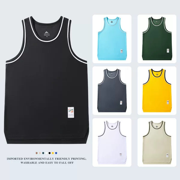 American-style narrow shoulder sports quick-drying vest solid color summer basketball training clothes fitness outdoor running breathable waistcoat