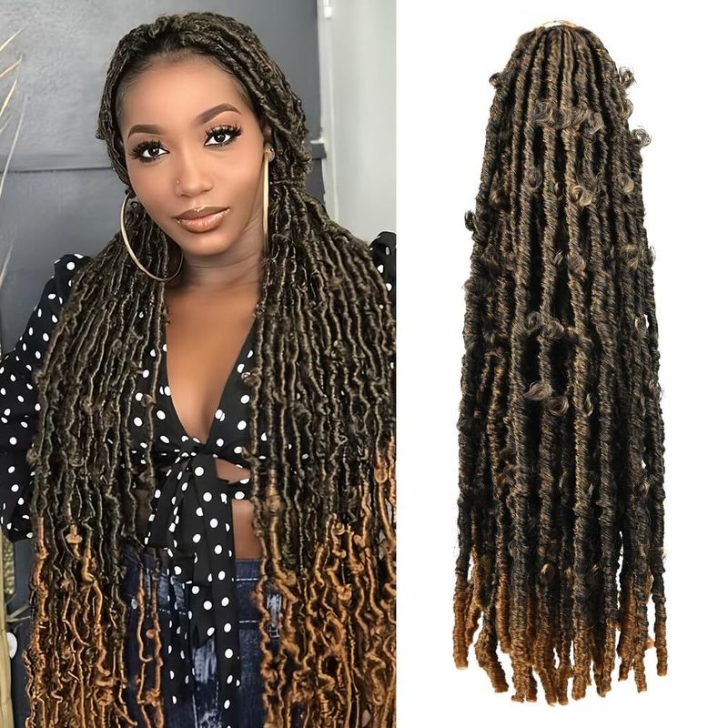外国貿易ドレッドヘアかぎ針編みヘアバタフライロックスかぎ針編みヘア女神バタフライウィッグ|undefined