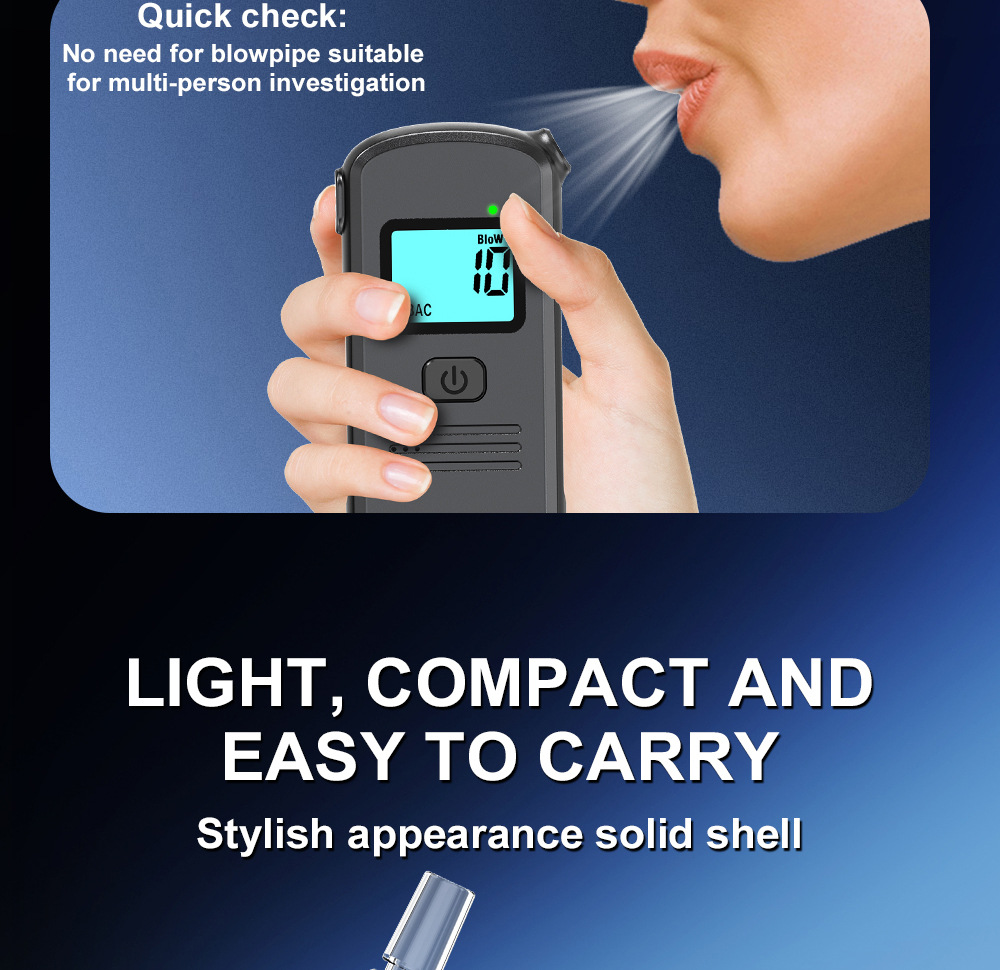 New Alcohol Tester Portable S+ Drunk Driving Special Alcohol Tester Home Air-Blown Personal Wine Tester