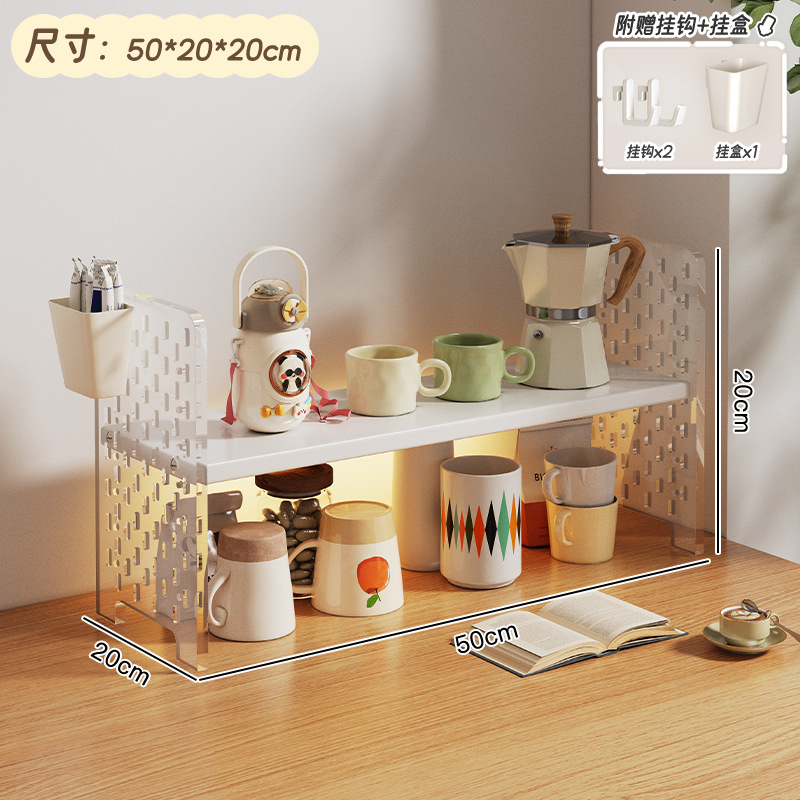 Taza de mesa almacenamiento estante acrílico taza de agua estante de té estante de mesa sala de té esquina de café estante de exhibición