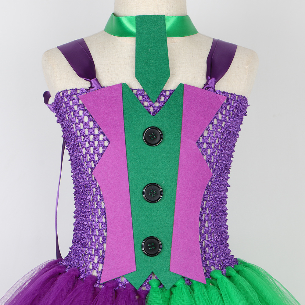 Abbigliamento per bambini Costumi per bambini di Halloween Il cavaliere oscuro Heath Ledger Batman Il Joker Gonna in tulle a rete per bambine_voghion.com