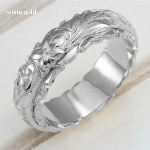 Longrui cross-border wish new gold-plated suspended carved rose flower ring European and American cross-border jewelry tail ring for women