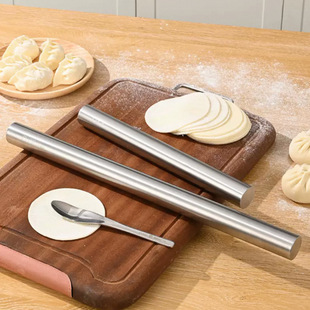 Spot 304 Stainless Steel Rolling Pin Solid Pressing Pin Household Large Dumpling Wrapper Artifact Rod