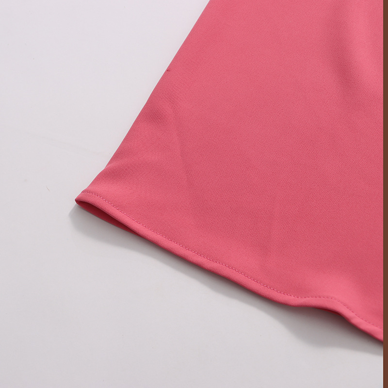 Elegant French-Style Cape Dress With Rhinestone Details - Flowy Batwing Sleeve Maxi Dress For Women, Soft Pink Pure Color Stretch_ecoleips.com