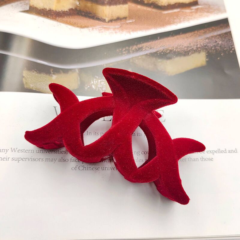 Haarklammern aus rotem Samt für Damen und Mädchen, große Haarklammern für dickes Haar, starker Halt, Haarklammern, Weihnachtsgeschenke_voghion.com