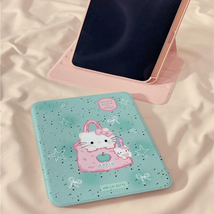 薄荷绿KT猫iPad10/9/8代A16保护套旋转苹果pro11寸air6平板保护壳|undefined