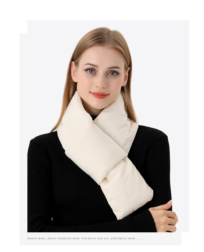 Winter Warm Scarf Women's Outdoor Sports Skiing Cold Cross Down Cotton Plush Pocket Neck_voghion.com