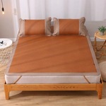 批发冰丝印尼御藤席双面学生宿舍上下铺凉席0.9m/1.2米折叠仿藤席