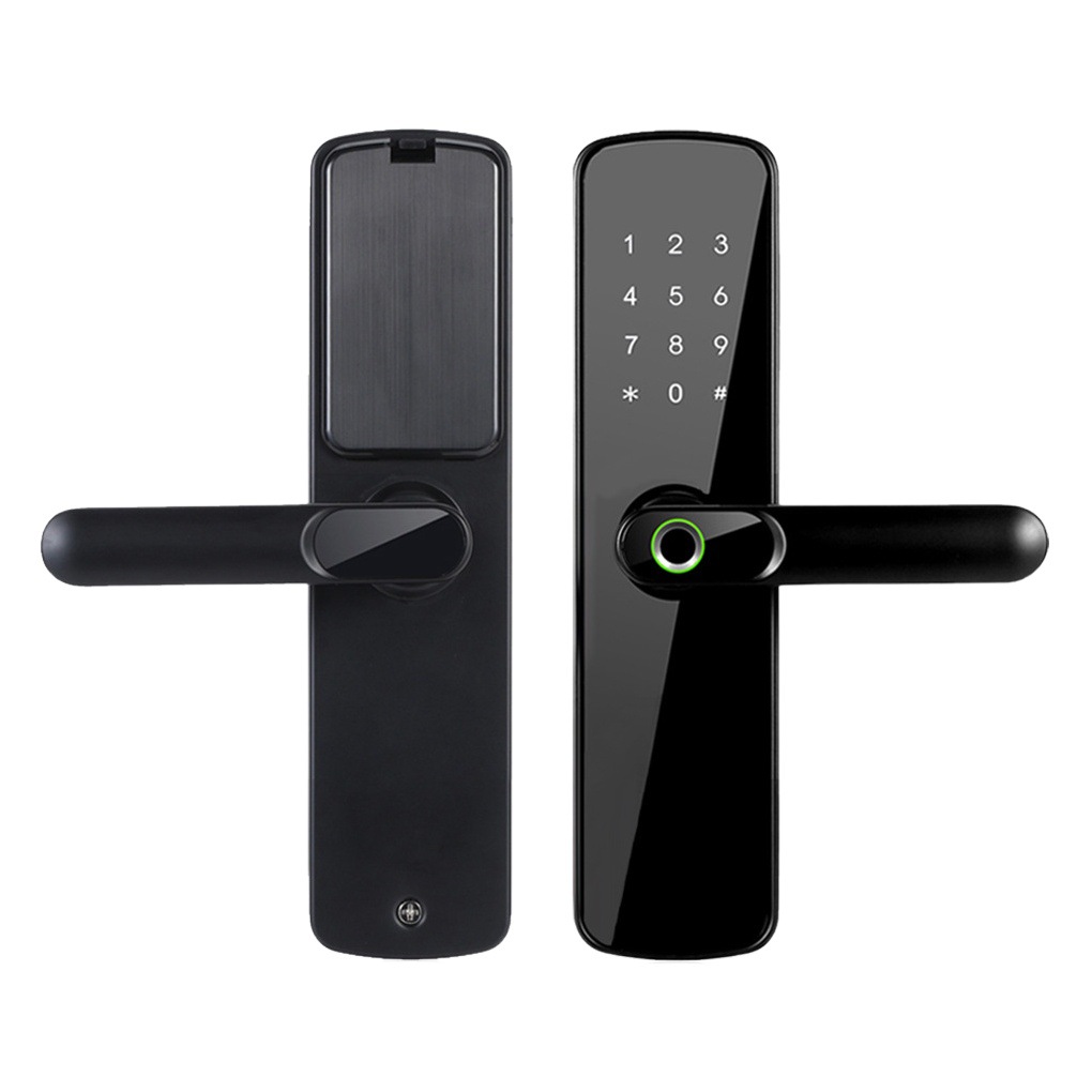 Tongtong cerradura puerta de madera cerradura huella digital hogar cerradura inteligente fabricante TTLock tarjeta clave contraseña Bluetooth cerradura electrónica