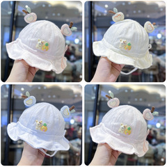夏の薄いタイプの赤ちゃんの日よけ帽子は汗を吸って通気性があります。