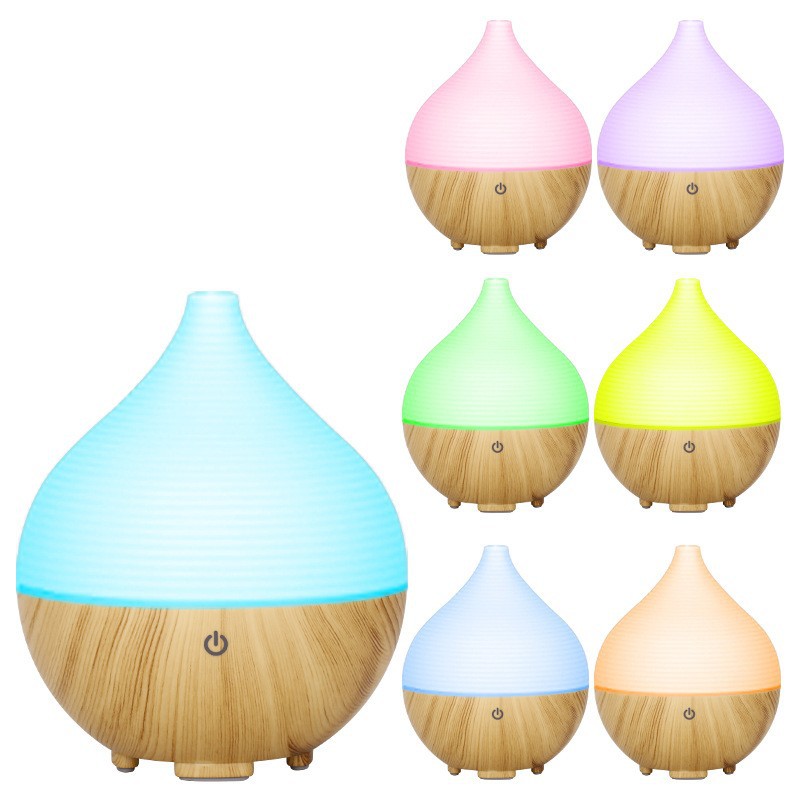 5V 130mlusb 발광 아로마 테라피 기계 가정 무거운 안개 공기 아로마 테라피 가습기 나무 곡물 청정기
