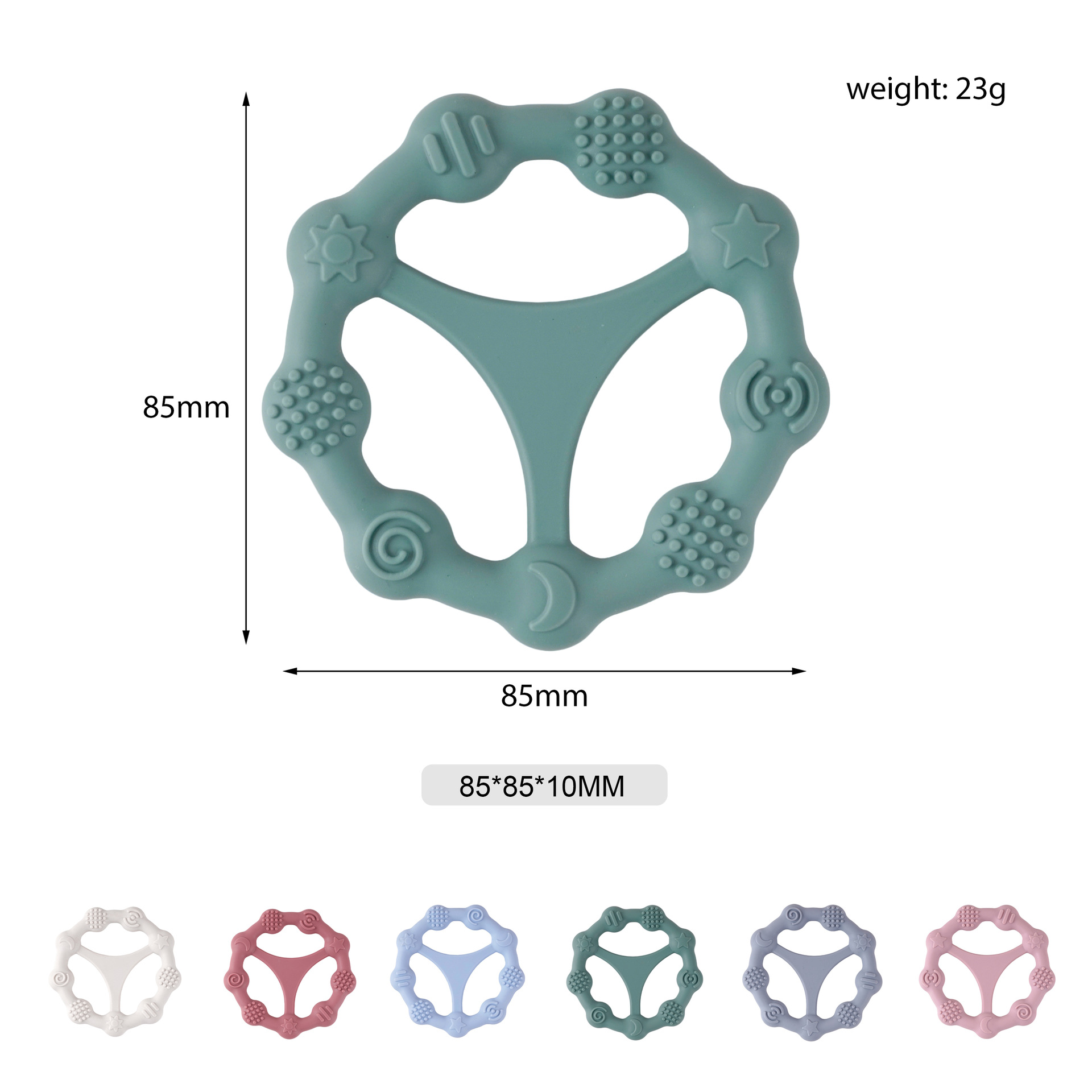 Los nuevos juguetes molares de silicona para bebés suministrados directamente por la fábrica son adecuados para bebés de 0 a 6 meses de edad.