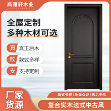 跨境法式复古实木门烤漆扣线防盗门长虹玻璃入户卧室门源头批发