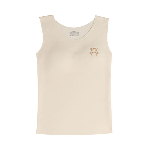 Second stage autumn and winter girls' seamless bottoming shirt German velvet thermal underwear junior and high school students girls' vest with chest pad