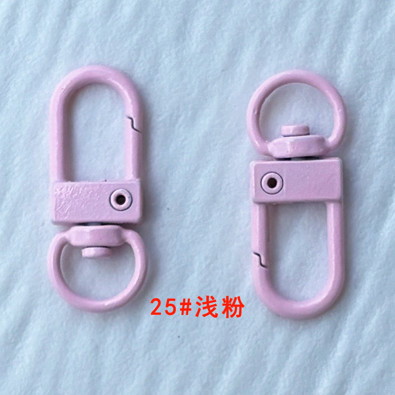 烤漆三分小门扣彩色钥匙扣饰品配件U形弹簧扣挂扣现货糖果色8字扣|undefined