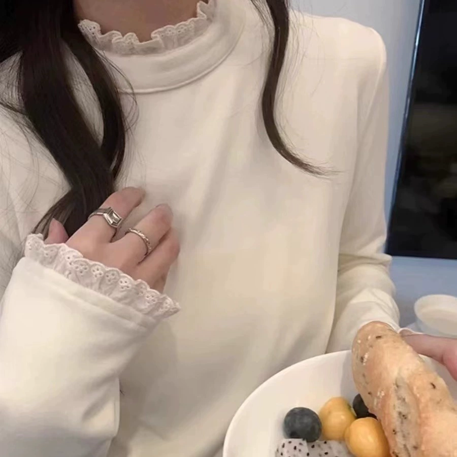 Кружевная двухсторонняя немецкая футболка с длинным рукавом и футболкой с длинным рукавом с кружевом