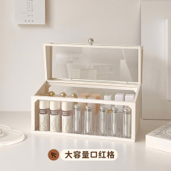 口紅収納ケース高級感防塵透明蓋付き化粧台デスクトップ化粧品スキンケア用品唇釉薬棚