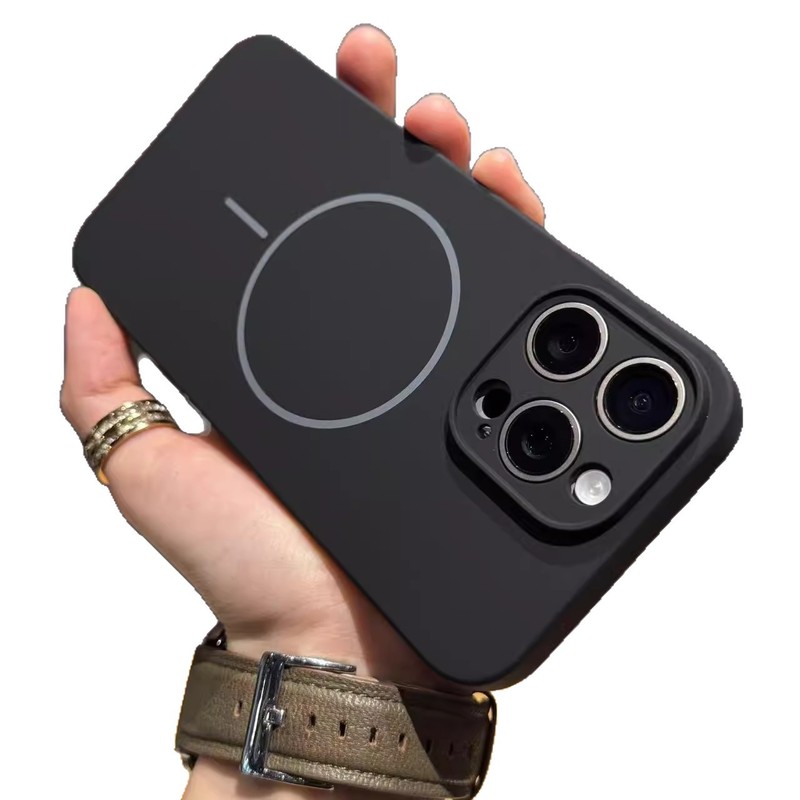 液体シリコン製マグネット式iPhone17promax用スマホケース、Apple 16Pro用フルカバー耐衝撃保護ケース|undefined