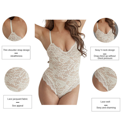 Cross-border European and American style sexy lace women's body-shaping and slimming underwear with suspenders worn inside and body-shaping one-piece corsets worn outside