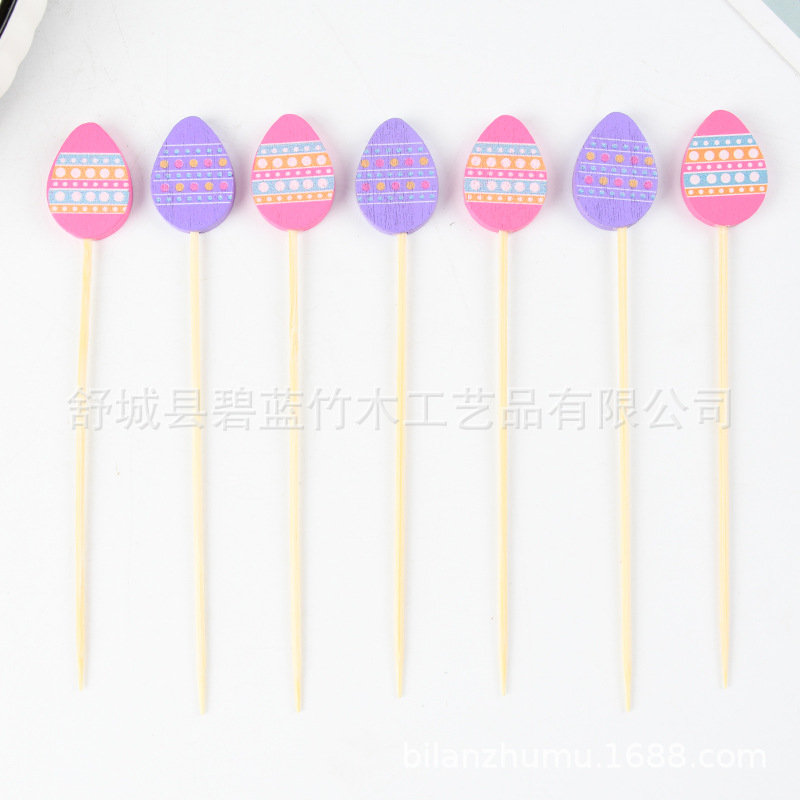 Balón creativo horquilla de fruta artística camellia etiqueta de cóctel creativa etiqueta de fruta etiqueta de sushi etiqueta al por mayor en stock